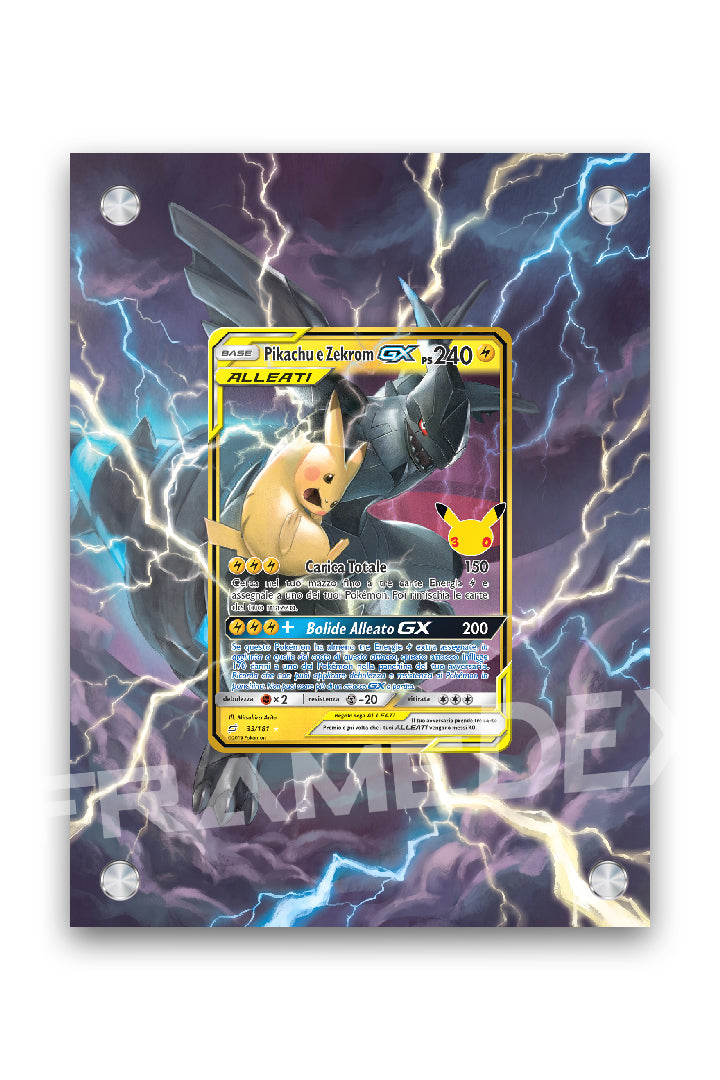 Pikachu e Zekrom GX | 30° Anniversario - Framedex